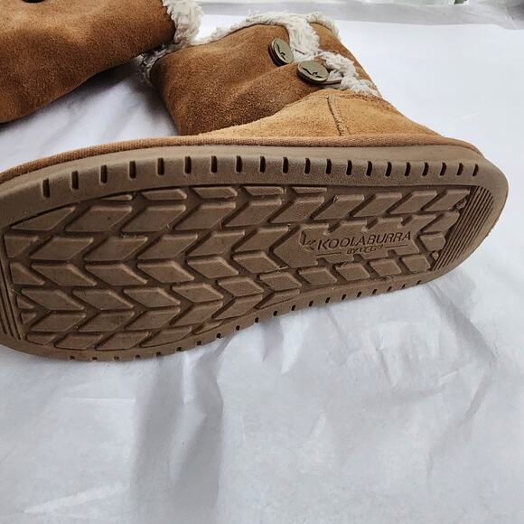 Koolaburra By UGG Boots Youth 4 Women's 6 Kinslei Tall Shearling Brown Comfort - Picture 2 of 10